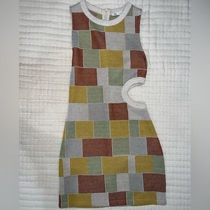 square pattern dress